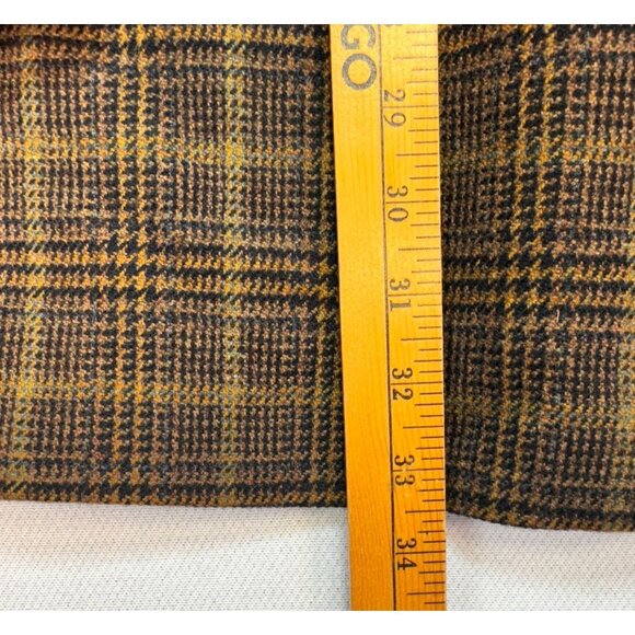 Ethomas Men's Custom Tailored Blazer Blend Size 42/43 Brown Plaid  Wool Cashmere - Picture 6 of 10